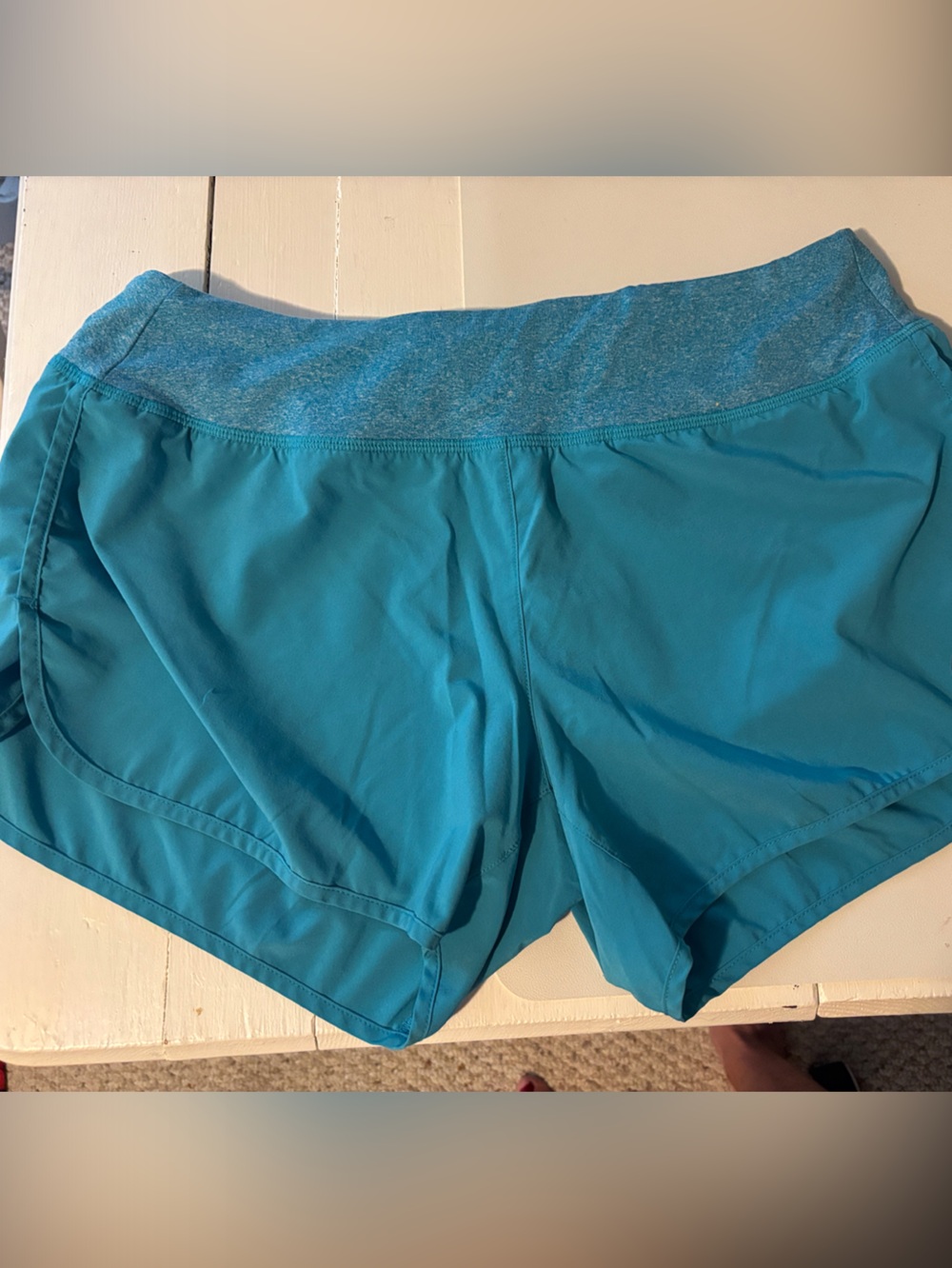 Nike Teal Athletic Running Shorts with Heathered Waistband